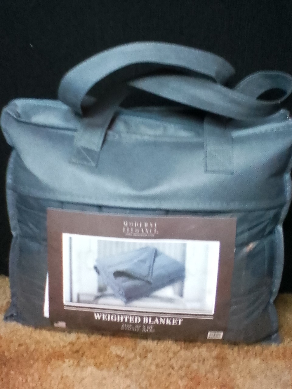 Gray Carry Bag for Weighted Blanket With Blanket